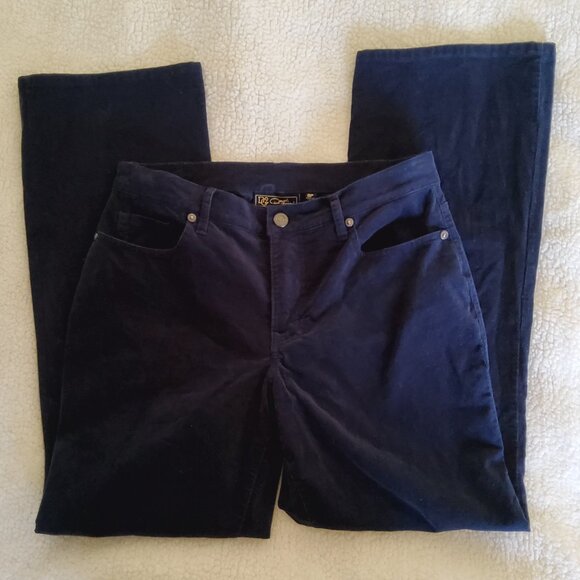 DG2 Diane Gilman Corduroy Pants Navy Blue Stretch 8P EUC - Picture 4 of 16